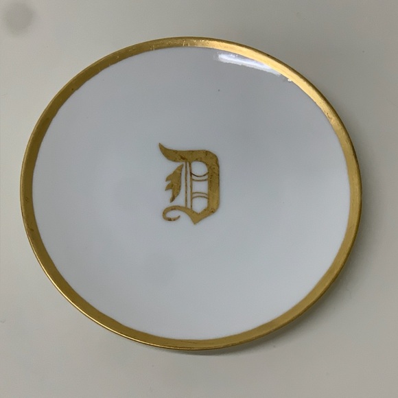 Vintage J & C Bavaria Peerless Gold Trim Letter D Monogram Plate - Picture 3 of 16